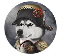 Puzzles pour Adultes représentant Un Chien Husky,l'empereur Napoléon. Puzzles de 1 000 pièces pour Adultes. Détente et défi. Décoration d'intérieur colorée pour Vos Amis. 67,5 x 67,5 cm.