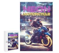 Puzzles pour Adultes Retro Neon Motorcycle Puzzles pour Adolescents, Jouets Anti-Stress, Décoration Murale, Cadeaux Uniques pour Anniversaire Et Noël 1000 PCS