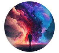 Puzzles pour Adultes Rêves Colorés 1000 pièces Puzzle Rond 1000 pièces Jeu interactif Familial, Cadeau Artisanal avec Illustrations colorées (Taille 67,5 x 67,5 cm)