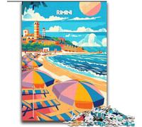 Puzzles pour Adultes Rimini Beach Bliss, pour Les 14 Ans et Plus Chaque pièce est Unique - Jeu Amusant et Stimulant pour Toute la Famille Bon Cadeau 75x100cm