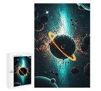 Puzzles pour Adultes Rings Planet Space Puzzles pour Adultes, Jouet, Décoration Murale, Décoration Intérieure, Idéal comme Cadeau 1000 PCS