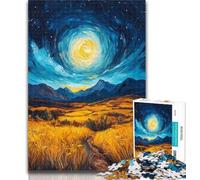 Puzzles pour Adultes Rizières sous Le Ciel Nocturne 1000 pièces Puzzles pour Adolescents et Adultes, Jouet éducatif et éducatif, idéal comme Cadeau pour Toute la Famille 26x38cm