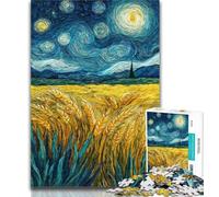 Puzzles pour Adultes Rizières sous Le Ciel Nocturne 1000 pièces Puzzles pour Adultes et Adolescents, Jeu Familial, Cadeaux d'anniversaire Défi Haute difficulté 50x75cm