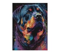 Puzzles pour Adultes Rottweiler Style 3 Casse-têtes pour Adolescents, Jeux De Réflexion, Analyse Et Logique, Cadeaux pour Amis Et Famille 52x38cm/1000pcs