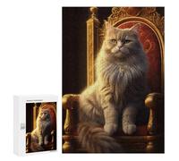 Puzzles pour Adultes Royal Cat Throne Decor-1 Puzzle pour Adolescents Améliore La Mémoire Difficile Et Stimulant Idéal comme Cadeau 300 PCS