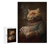 Puzzles pour Adultes Royal Cat with Cigar Puzzles pour Adolescents : Améliorent La Mémoire. Chaque Pièce Est Unique - Jouets Et Jeux Éducatifs 300 PCS