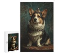 Puzzles pour Adultes Royal Corgi Portrait-1 Puzzles pour Adolescents Cadeau d'anniversaire Stimule Le Cerveau Jeu Stimulant Cadeaux 1000 PCS