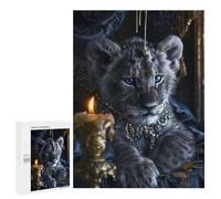 Puzzles pour Adultes Royal Lion Cub Portrait-2 Puzzle pour Adolescents Améliore La Mémoire Difficile Et Stimulant Idéal comme Cadeau 500 PCS