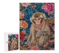 Puzzles pour Adultes Royal Monkey with Pearls Puzzle pour Adolescents Améliore La Mémoire Difficile Et Stimulant Idéal comme Cadeau 500 PCS