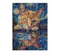 Puzzles pour Adultes Sad Cat Shadows Abstract Puzzle pour Adultes Jeux Relaxants Course De Vitesse Manuelle Cadeau d'anniversaire, Cadeaux, 52x38cm/1000pcs