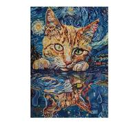Puzzles pour Adultes Sad Cat Shadows Abstract Puzzle pour Adultes Jeux Relaxants Course De Vitesse Manuelle Cadeau d'anniversaire, Cadeaux, 38x26cm/1000pcs