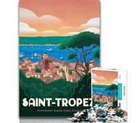 Puzzles pour Adultes Saint Tropez, 1 000 pièces, Jeux de société, Jeux d'anniversaire, défi Haute difficulté, 75x50cm