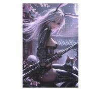 Puzzles pour Adultes Samurai Cat Warrior in Leather Puzzle pour Adultes, Décoration Murale, Découpe De Précision, Cadeaux d'anniversaire Et Cadeaux Uniques 1000pcs(75x50cm)