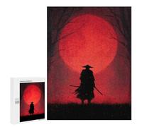 Puzzles pour Adultes Samurai Moonlit Forest Puzzles pour Adolescents : Améliorent La Mémoire. Chaque Pièce Est Unique - Jouets Et Jeux Éducatifs 500 PCS