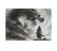 Puzzles pour Adultes Samurai Warrior Dragon Puzzle pour Adultes, Jouet, Décoration Murale, pour Les Amis Et La Famille 1000pcs(38x26cm)