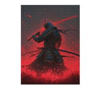 Puzzles pour Adultes Samurai Warrior with Red Sword Puzzles Jeux Relaxants Découpe De Précision Cadeaux pour Les Amis Et La Famille 1000pcs(52x38cm)
