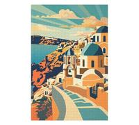 Puzzles pour Adultes Santorini Sunset Puzzles pour Adultes : Jeux Relaxants, Défis Difficiles, Cadeaux d'anniversaire Et Cadeaux Uniques 75x50cm/1000pcs