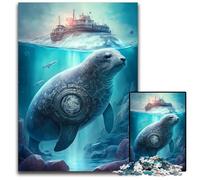 Puzzles pour Adultes Sceau Créatures Imaginaires 1000 pièces Puzzles Jeu de défi cérébral pour Adolescents et Interaction familiale 50x75cm/19,68x29,52 Pouces