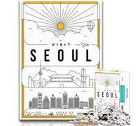 Puzzles pour Adultes Séoul Corée du Sud 1000 pièces Puzzles pour Adolescents, Entraînez Votre Cerveau et Vos Mains Cadeau d'anniversaire, Cadeaux 26x38cm