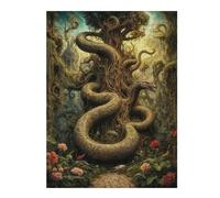 Puzzles pour Adultes Serpent Tree Guardian in Eden Garden Casse-têtes pour Adolescents, Jeux De Réflexion, Analyse Et Logique, Cadeaux pour Amis Et Famille 52x38cm/1000pcs