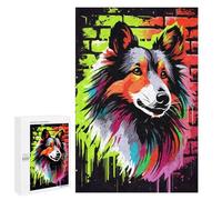 Puzzles pour Adultes Shetland Sheepdog Graffiti Puzzles pour Adultes - Décoration Murale - Cadeaux Souvenirs pour Vos Proches 1000 PCS