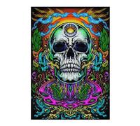 Puzzles pour Adultes Skull Art Print Puzzles pour Adultes - Jeu Familial - Niveau De Difficulté : Difficile - Cadeaux pour Les Amis Et La Famille 38x26cm/1000pcs