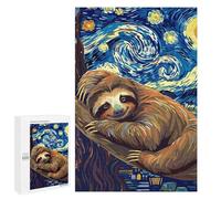 Puzzles pour Adultes Sloth in Starry Night Style Puzzles pour Adultes - Jeux De Détente - Défi Difficile À Relever 1000 PCS