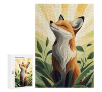 Puzzles pour Adultes Smiling Fox in Sunlight Puzzle pour Adultes, Jeu Familial, Défi Difficile, Cadeaux pour Les Amis Et La Famille 300 PCS