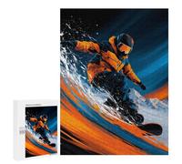 Puzzles pour Adultes Snowboarding Adventure in Orange -1 Puzzles pour Adolescents : Améliorent La Mémoire. Chaque Pièce Est Unique - Jouets Et Jeux Éducatifs 500 PCS
