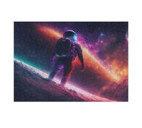 Puzzles pour Adultes Space Astronaut Adventure -2 Puzzles pour Adultes, Jouet, Décoration Murale, Cadeaux pour Femmes, Idéal comme Cadeau 1000pcs(38x26cm)