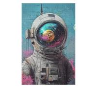 Puzzles pour Adultes Space Astronaut Helmet Art Print -1 Puzzles pour Adultes Jeu Manuel Une Œuvre d'art Cadeaux Uniques pour Un Anniversaire Et Noël