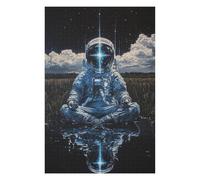 Puzzles pour Adultes Space Astronaut Meditation Scene Puzzles Jeux Relaxants Découpe De Précision Cadeaux pour Les Amis Et La Famille 1000pcs(75x50cm)