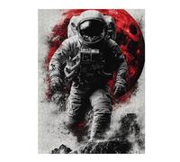 Puzzles pour Adultes Space Astronaut Red Moon Puzzles Jeux Relaxants Découpe De Précision Cadeaux pour Les Amis Et La Famille 1000pcs(52x38cm)
