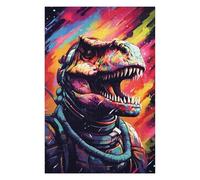 Puzzles pour Adultes Space Dinosaur Astronaut Art Print -4 Puzzle pour Adultes, Décoration Murale, Découpe De Précision, Cadeaux d'anniversaire Et Cadeaux Uniques 1000pcs(75x50cm)