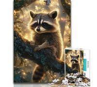Puzzles pour Adultes Spirit Raccoon 1000 pièces Puzzles pour Adultes et Adolescents Jeu de réflexion décoration Murale Cadeaux d'anniversaire et de Noël Uniques 38x26cm