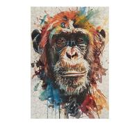 Puzzles pour Adultes Splash Watercolor Monkey Puzzle pour Adultes - Jeu Anti-Stress - Décoration Murale - Cadeau Stimulant 38x26cm/1000pcs