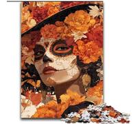 Puzzles pour Adultes Squelette de Fille Mexicaine 1000 pièces, Jouets éducatifs, Jeux Anti-Stress, Cadeaux du Père Noël Secret pour Les Enfants de 14 Ans et Plus (50x75cm)