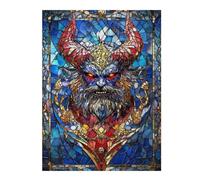 Puzzles pour Adultes Stained Glass Demon Puzzles pour Adultes : Jeux Relaxants, Défis Difficiles, Cadeaux d'anniversaire Et Cadeaux Uniques 52x38cm/1000pcs