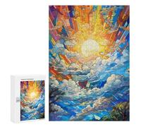 Puzzles pour Adultes Stained Glass Sky Artwork Puzzles pour Adolescents Cadeau d'anniversaire Stimule Le Cerveau Jeu Stimulant Cadeaux 300 PCS