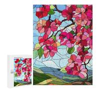 Puzzles pour Adultes Stained Glass Spring Blossoms Puzzle : Jeu Manuel Amusant Et Humoristique, Cadeau d'anniversaire, Cadeaux, 500 PCS