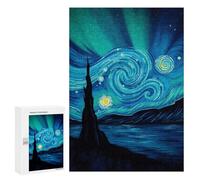 Puzzles pour Adultes Starry Night Aurora Puzzle : Jeu Manuel Amusant Et Humoristique, Cadeau d'anniversaire, Cadeaux, 300 PCS