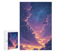Puzzles pour Adultes Starry Night Sky with Clouds Puzzles pour Adolescents : Améliorent La Mémoire. Chaque Pièce Est Unique - Jouets Et Jeux Éducatifs 1000 PCS