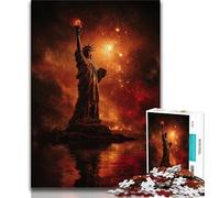 Puzzles pour Adultes Statue de la Liberté 1000 pièces, Jouets éducatifs et éducatifs, Jeux familiaux avec Affiche et fiche de Questions-réponses (38x26cm)