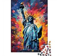 Puzzles pour Adultes - Statue de la Liberté colorée - 500 pièces - Puzzles en Bois créatifs - Jeu intellectuel - Jeux familiaux - 500 pièces (52 x 38 cm)
