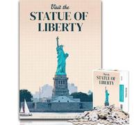 Puzzles pour Adultes Statue de la Liberté Puzzles pour Adultes 1000 pièces, Anti-Stress Défi Difficile Décoration d'intérieur Unique et Cadeaux 26x38cm
