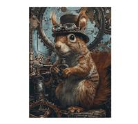 Puzzles pour Adultes Steampunk Animal Squirrel Casse-têtes pour Adolescents, Jeux De Réflexion, Analyse Et Logique, Cadeaux pour Amis Et Famille 52x38cm/1000pcs