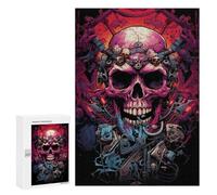 Puzzles pour Adultes Steampunk Skull Art Print Puzzles pour Adolescents Cadeau d'anniversaire Stimule Le Cerveau Jeu Stimulant Cadeaux 300 PCS