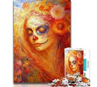 Puzzles pour Adultes Style Mexicain 1 000 pièces Motif tête de Mort idéal comme Cadeau d'anniversaire ou décoration Murale à partir de 14 Ans (50x75cm)
