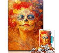 Puzzles pour Adultes Style Mexicain 1 000 pièces Motif tête de Mort Jouet éducatif et décompressant idéal pour Un Anniversaire ou comme Cadeau (26x38cm)