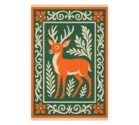 Puzzles pour Adultes Stylized Deer Illustration with Floral Border Jeu De Puzzle Et Casse-tête pour Adultes, Cadeau d'anniversaire Idéal 1000pcs(75x50cm)